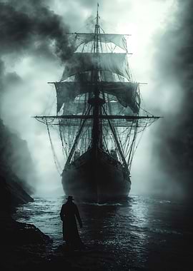 Ghost Ship in Fog
