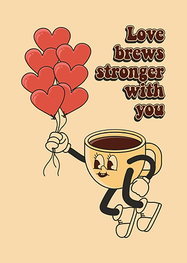 Love Brews Retro Art
