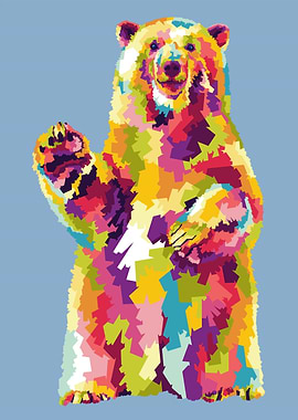 Colorful Bear Pop Art