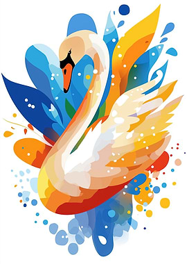 Abstract Swan Illustration