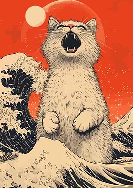 Cat in the Great Wave