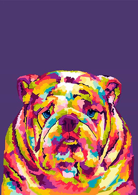 Colorful Bulldog Portrait