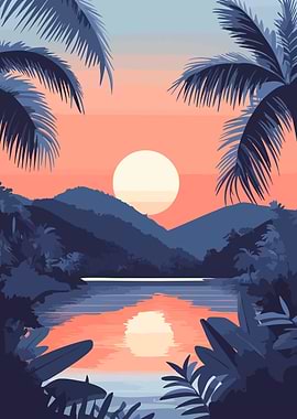 Tropical Sunset Landscape