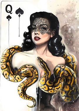 woman with a yellow snake