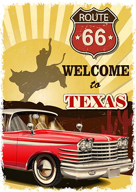 Route 66 Texas Poster