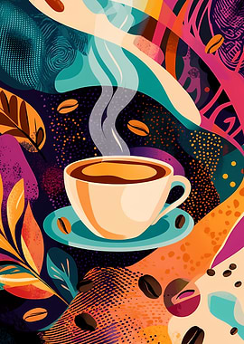 Coffee Cup Abstract Art