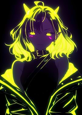 Neon Anime Girl