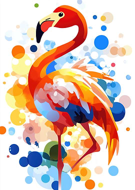 Colorful Flamingo Art