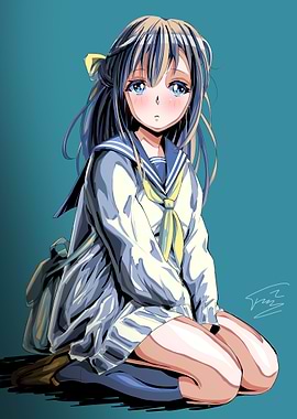 Anime Girl in Sailor Uniform