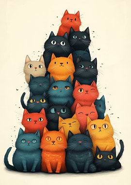 Cat Stack Illustration