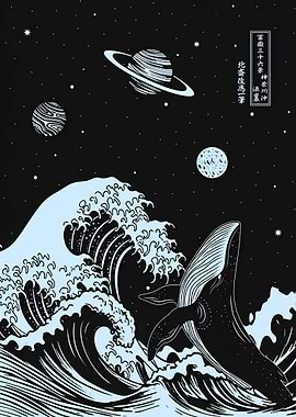 Whale & Wave in Space