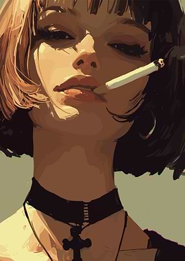 Woman Smoking Cigarette