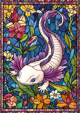 Stained Glass Axolotl