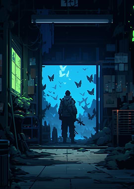 Silhouetted Figure in a Doorway