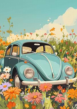 Vintage Car in Bloom