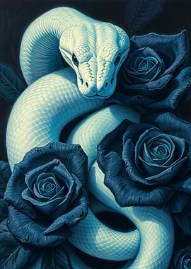 White Snake and Blue Roses