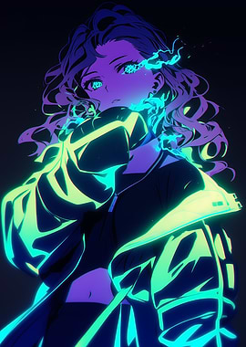Neon Anime Girl
