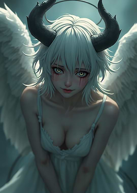Fallen Angel with Horns
