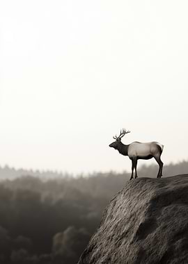 Elk on a Cliff