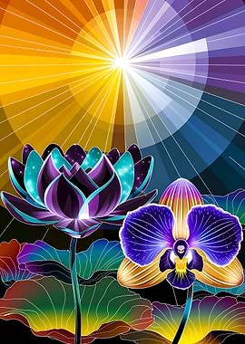 Cosmic Lotus and Orchid