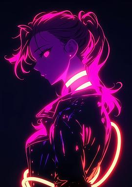 Neon Anime Girl