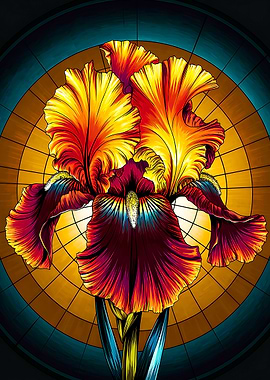 Stained Glass Masterpiece of Iris