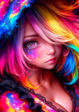 Colorful Anime Girl