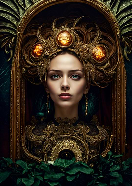 Golden Portrait of a Mysterious Woman