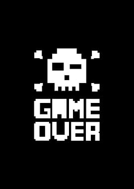 Pixel Skull Game Over