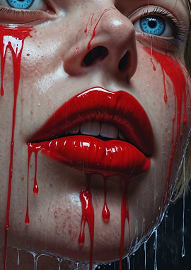 Woman's red lips