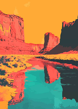 Arizona Canyon River Sunset