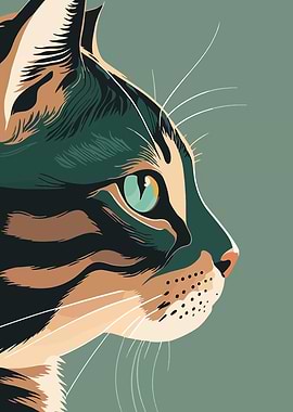 Cat Profile Illustration