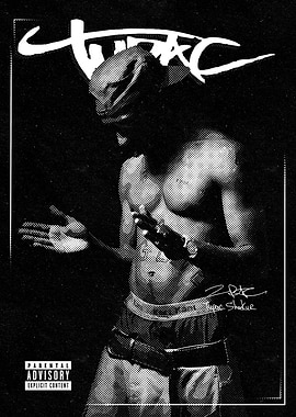 2Pac Black & White Portrait