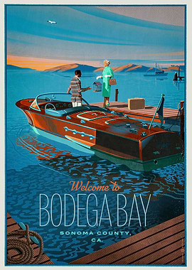 Bodega Bay Vintage Poster
