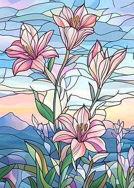Stained Glass Lilies
