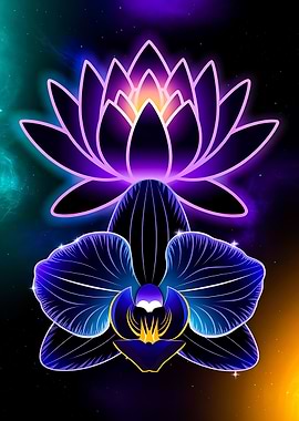 Cosmic Mystical Orchid & Lotus