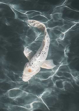 White Koi Fish in Water