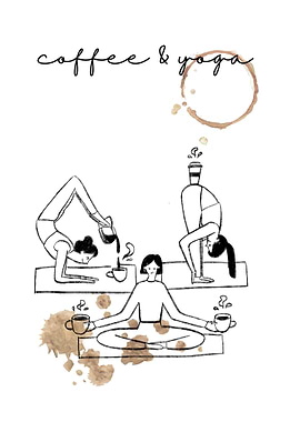 Coffee & Yoga Illustration