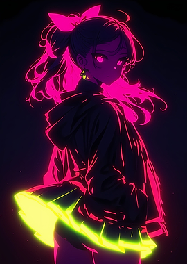 Neon Anime Girl