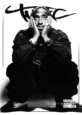 2Pac Black & White Portrait