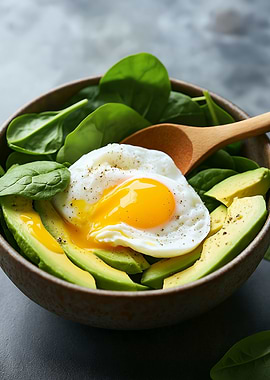 Avocado, Egg, and Spinach Bowl