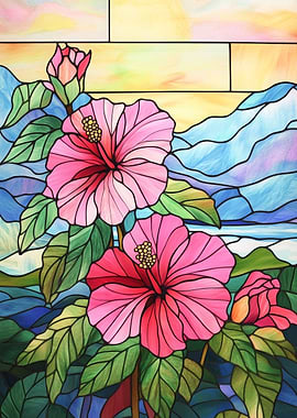 Stained Glass Hibiscus
