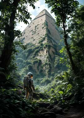 Astronaut and Pyramid