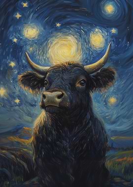 Starry Night Cow