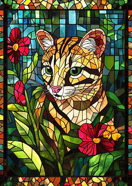 Stained Glass Cat