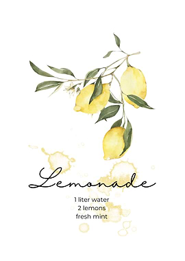 Lemonade Watercolor Art