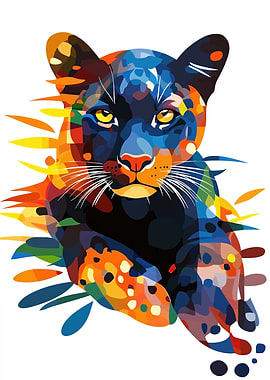 Colorful Panther Illustration