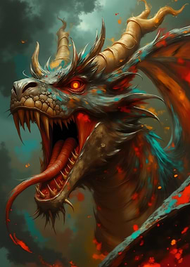 Fiery Dragon Portrait