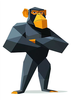 Geometric Chimpanzee Art