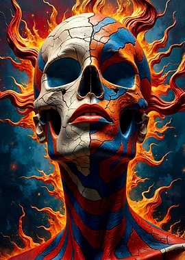 Fiery Skull Portrait